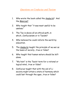 Questions on Confucius and Taoism