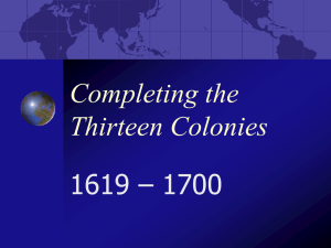 Completing the Thirteen Colonies