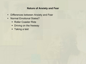 Factors in Anxiety and Fear - Psychology and Child Development