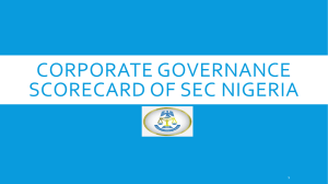 Corporate Governance Scorecard of SEC Nigeria: Filing