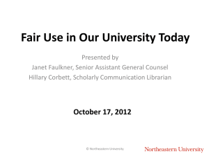 Fair Use in Our University Today