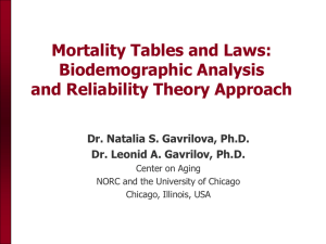 Mortality Tables and Laws: Biodemographic Analysis and Reliability