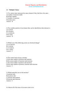 General, Organic, and Biochemistry Atoms and Radioactivity 2.1