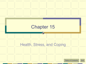 Chapter 12: Health, Stress, and Coping