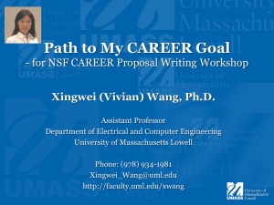 Presentation by Dr. Xingwei Wang