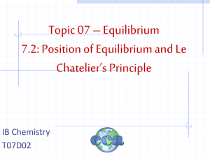 7.2 Position of Equilibrium