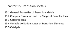 Chapter 15: Transition Metals