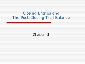 Closing Entries and The Post - Closing Trial Balance