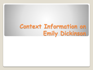 Context Information on Emily Dickinson Emily Dickenson