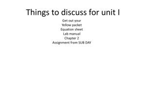 Things to discus for unit I