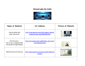 Virtual Labs for Cells with weblinks