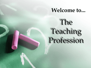 The Teaching Profession PowerPoint Presentation