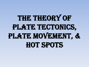 The Theory of plate tectonics, Plate Movement, & Hot Spots Do Now