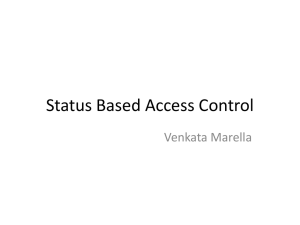 Venkata Marella's presentation on Status Based Access Control