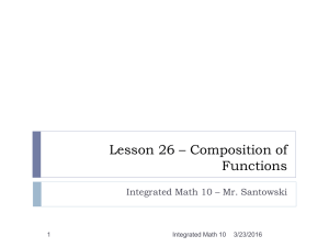 1.1b – Algebraic Combinations of Functions