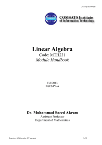 Linear Algebra - Pure Mathematics