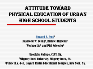 Attitude Toward Physical Education of Urban High School