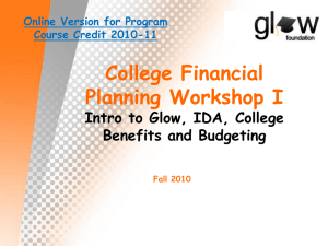 2010-11 College Financial Planning Workshop 1