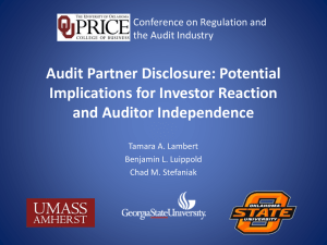 Audit Partner Disclosure