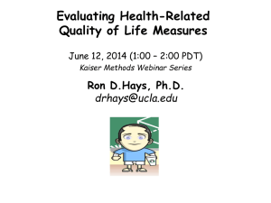 Evaluating Health-Related Quality of Life Measures.