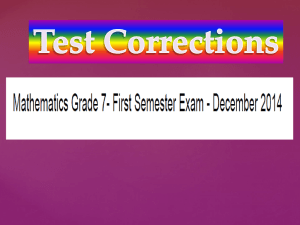 Semester 1 Exam-Test Corrections