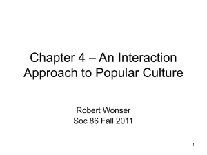 Chapter 4 – An Interaction Approach to Popular Culture