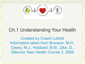 Chapter 1 Understanding your Health - Ozark R