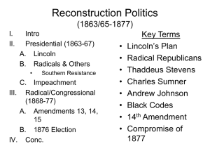 Reconstruction Politics (1863/65