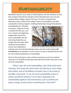 Sustainability title page - Albion College Education Blogs