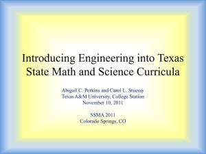 Introducing Engineering into Texas State Math and Science Curricula