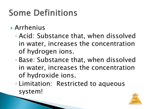 Chapter 15 Acids and Bases