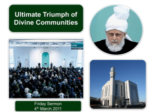 English PowerPoint - Ahmadiyya Muslim Community