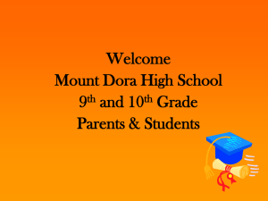 9th/10th Grade Parent Night Power Point