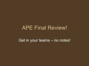 APE Final Review! - Northern Highlands Regional HS