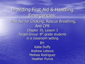 Group#7,Chapter#35, Lesson#3,Providing First Aid & Handling