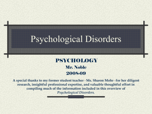 Psychological Disorders - Lake Oswego High School