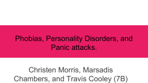Phobias, Personality Disorders, and Panic attacks.