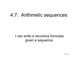Arithmetic Recursive and Explicit worksheet