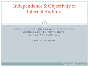 Independence & Objectivity of Internal Auditors