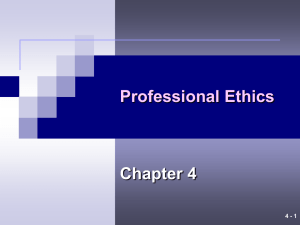 Chapter 4 – Professional Ethics