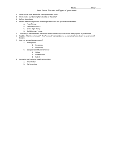 Forms and Theories of Government Worksheet 3/14/12