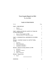 Travel Agents Repeal Act 2014