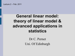 General linear model: theory of linear model & basic applications