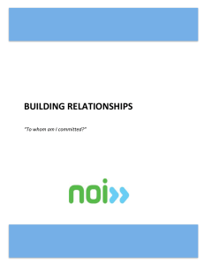 BUILDING RELATIONSHIPS “To whom am I committed?”