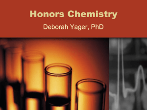Honors Chemistry Back to School Night PPT