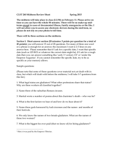 CLST 260 Midterm Review Sheet Spring 2015 The midterm will take