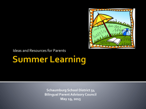 Summer Learning - School District 54