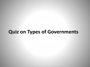 PPT Types of Government Quiz