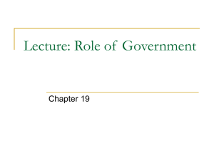 Lecture 7: Role of Government - University of Colorado Boulder
