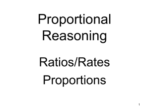 Notes on Ratios and Proportional Reasoning